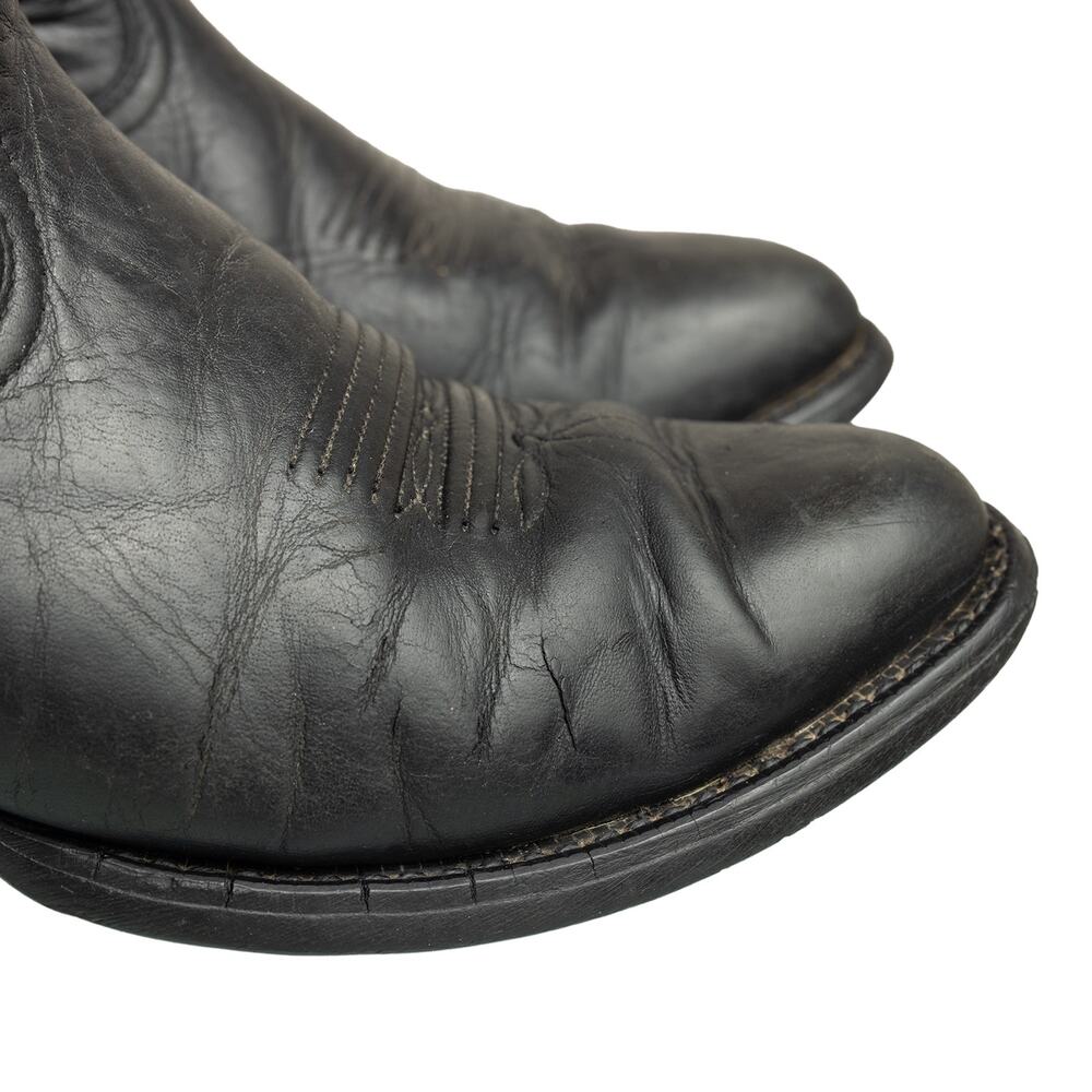 Men's Black Leather Ariat Heritage R Toe Western Cowboy Boots 34770 - 9EE - Picture 11 of 15